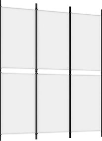 vidaXL Paravan de cameră cu 3 panouri, alb, 150x180 cm, textil