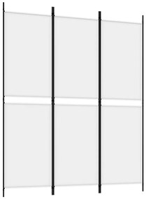 350210 vidaXL Paravan de cameră cu 3 panouri, alb, 150x180 cm, textil