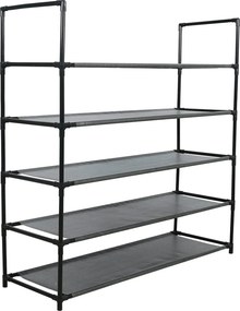 Pantofar MADILO, negru, metal/tesatura, 86x28x89 cm
