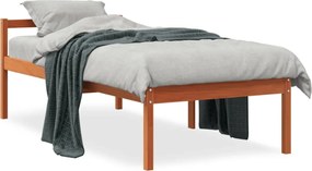 vidaXL Pat pentru seniori, maro ceruit, 90x190 cm, lemn masiv de pin