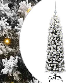 vidaXL Brad de Crăciun artificial Verde 150 cm PVC și oțel și plastic