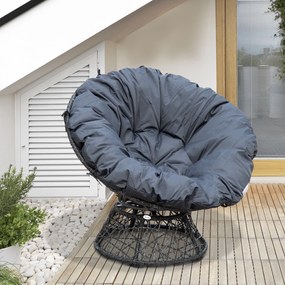 Outsunny Fotoliu Papasan Rotativ cu Confort Mare și Pernă Inclusă, Ideal pentru Grădină, Terasă sau Balcon | Aosom Romania