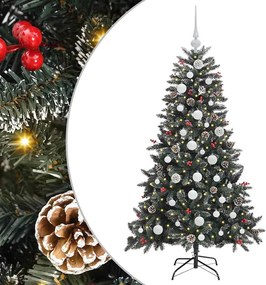 vidaXL Brad de Crăciun artificial Verde 150 cm PVC și Plastic și Oțel