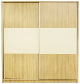 Dulap Milano cu usi culisante, 206 x 220 x 60 cm, Sonoma / Vanilie