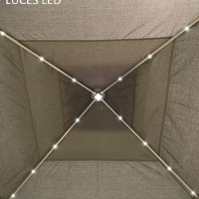 Outsunny Cort pliabil cu lumini LED 330x330 cm Pavilion de grădină cu telecomandă cu 4 plase anti-țânțari Înălțime reglabilă Bej | Aosom Romania