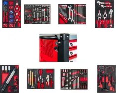 Cărucior pentru scule profesionale 447 piese 16 sertare 79609