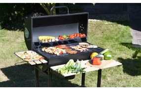 Grătar cu cărbuni, negru/lemn