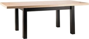 Masa extensibila PRESTO, stejar artisan/negru, PAL laminat, 140/218x80