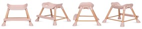 Scaun de Masa 4in1 pentru Bebelusi si Copii, Eatan Wood, Inaltime Ajustabila, Varsta 0-15 kg, Centura de Siguranta in 5 Puncte, Depozitare, Roz
