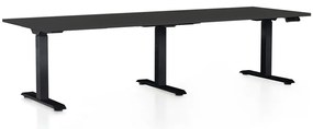 Masa inaltime reglabila OfficeTech Long, 240 x 80 cm, bază neagră, negru