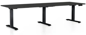 Masa inaltime reglabila OfficeTech Long, 240 x 80 cm, bază neagră, negru