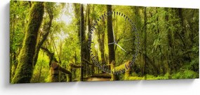 Tablou junglei cu mușchi (cu ceas) (90x30 cm)