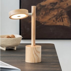 Lampa de masa LED din lemn de frasin natur Okinawa