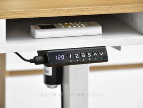 Masă PC Osto 120 (stejar alb + negru). 1109814