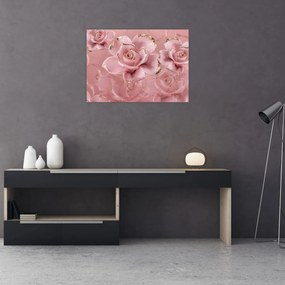 Tablou pe sticlă - Decor floral (70x50 cm)