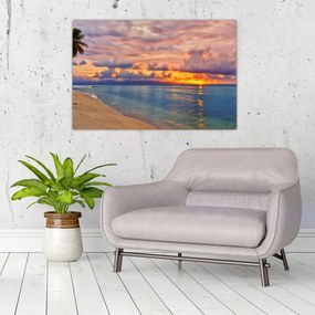 Tablou - Apus de soare la plajâ (90x60 cm)