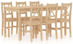 vidaXL Set mobilier de bucătărie, 7 piese, lemn de pin