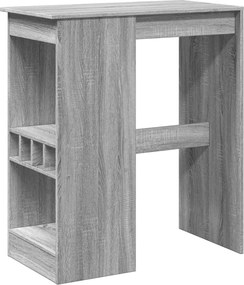 vidaXL Masă bar cu rafturi gri sonoma 90x47,5x103,5 cm lemn prelucrat