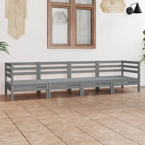 3082504 vidaXL Set mobilier de grădină, 4 piese, gri, lemn masiv de pin