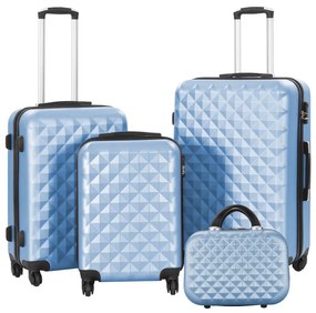 Set valiza de calatorie cu geanta cosmetica-albastru otel