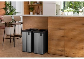 Coș de gunoi gri de reciclat din plastic reciclat 54 l Verto Recycle – Curver