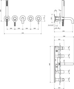 Omnires Y baterie cada-dus ascuns    Y1237-1SNI
