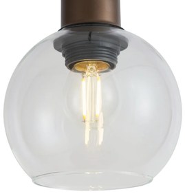 Lampă suspendată modernă bronz cu sticlă transparentă pentru sistem de șină monofazat - Iconic Lava