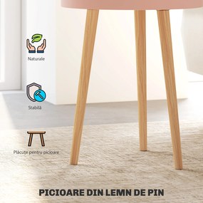 HOMCOM Set de 2 Mese Totunde de Cafea cu 3 Niveluri, 2 Spații de Depozitare și Tavă Detașabilă, Φ35x65,5 cm, Multicolor | Aosom Romania