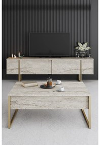 Măsuță de cafea Luna 1 (Travertin + auriu) . 1102317