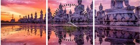 Tablou - Buddha la apus (cu ceas) (90x30 cm)