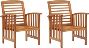 vidaXL Scaune de grădină, 2 buc., lemn masiv de acacia