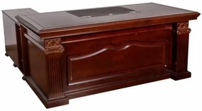 Birou directorial 180cm, Nuc Negru, Lemn + MDF, A-1890