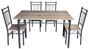 Set Bucatarie/Dining Raissa Negru-Stejar 110x68x75 Cm