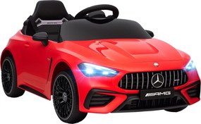 AIYAPLAY Mașină electrică pentru copii, Mercedes-Design, motoare 12V, telecomandă, lumini LED, muzică, pentru copii 3-6 ani, Roșu | Aosom Romania