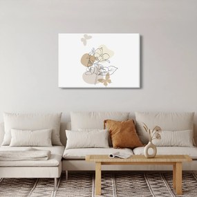 Tablou - Flori bej cu fluture N⁰1 (90x60 cm)