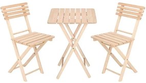 Set mobilier gradina, terasa, balcon, pliabil, lemn, 1 masa, 2 scaune, Springos