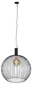 Lampă suspendată design rotund negru 70 cm - Sârmă Dos