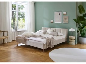 Pat matrimonial bej tapițat fără somieră 180x200 cm Joker – Meise Möbel