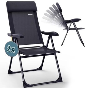 Deuba Set de 2 scaune de camping - antracit