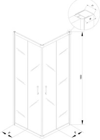 Cabina de dus Kolpasan, Eco Quat patrata 80 x 80 profil negru mat