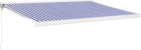 vidaXL Copertină retractabilă albastru/alb, 4x3 m, textil/aluminiu