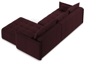 Colțar burgundy extensibil/cu spațiu de depozitare (cu colț pe partea dreaptă/cu șezlong) Moku – Makamii