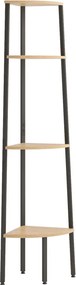 vidaXL Raft de colț cu 4 niveluri, maro deschis și negru, 45,5x31,5x150 cm