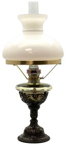 Lampă cu petrol RŮŽENA 50 cm verde pădure decorată cu cositor