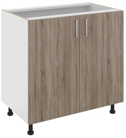 Corp Baza Karo, 2 Usi, Stejar Sonoma Inchis/Alb, 80 x 50 x 80 cm