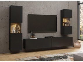Mobilier living Avernic Typ 10 (onyx negru + Stejar wotan). 1042064