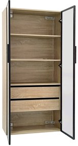 Dulap de baie cu iluminare LED, Negru | Aosom Romania