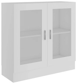 802741 vidaXL Dulap cu vitrină, alb, 82,5 x 30,5 x 80 cm, PAL