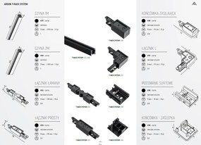 Spot pe sina NET PLUS azur / Accesoriu pentru sinele trifazate ARGON T-RACK