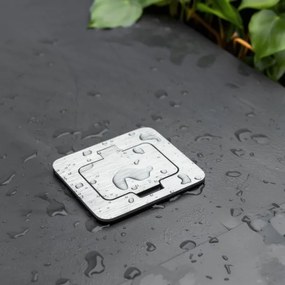 Priză încastrabilă de podea de exterior Brilagi IP55 crom mat dreptunghiular